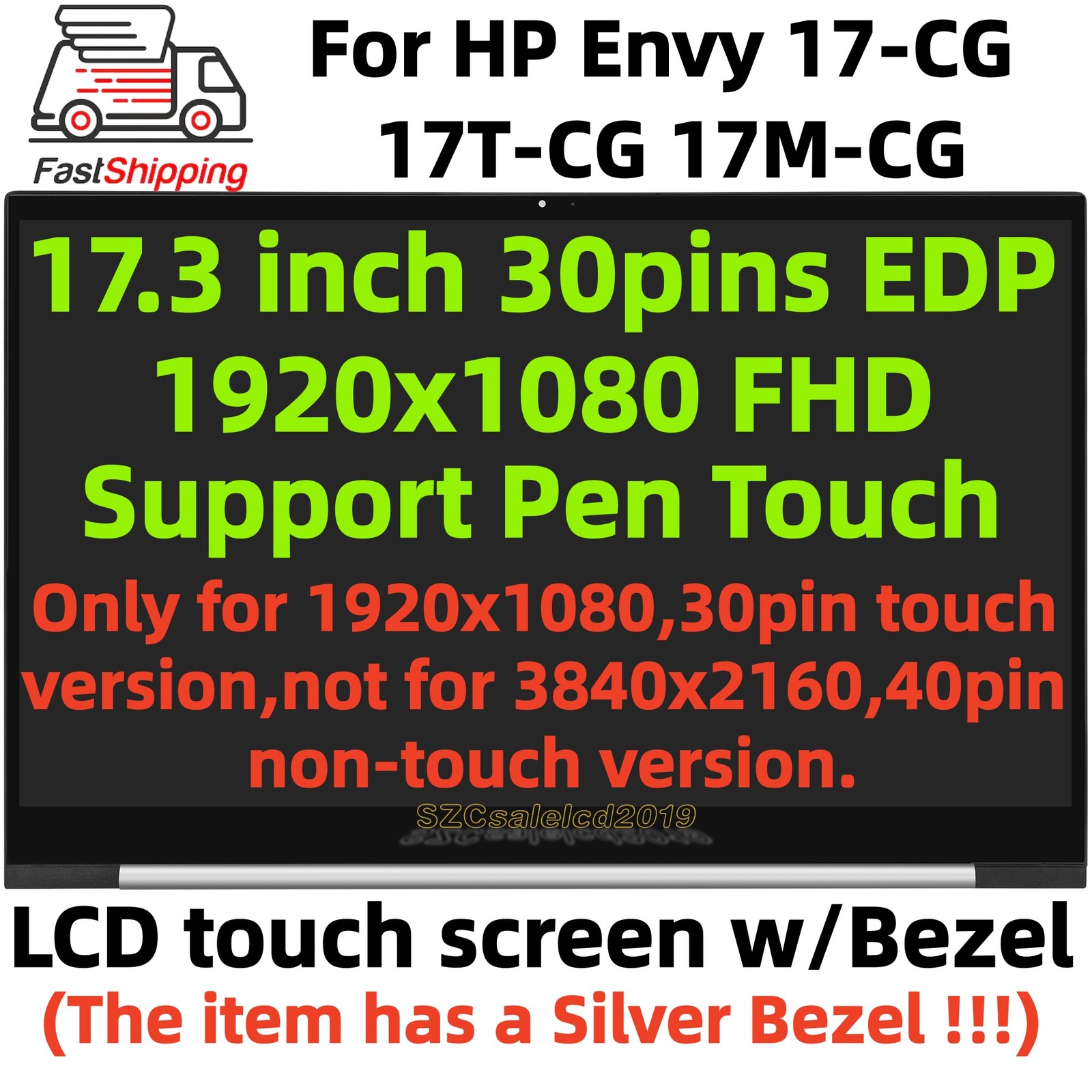 FHD LCD Display Touch screen Panel Assembly For HP ENVY 17T-CG100 17M-CG