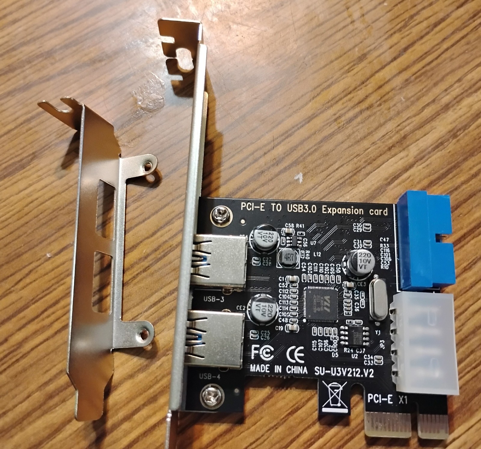 USB 3.0 PCI-E Expansion Card Adapter External 2 Port USB3.0 Hub 20pin Connecter