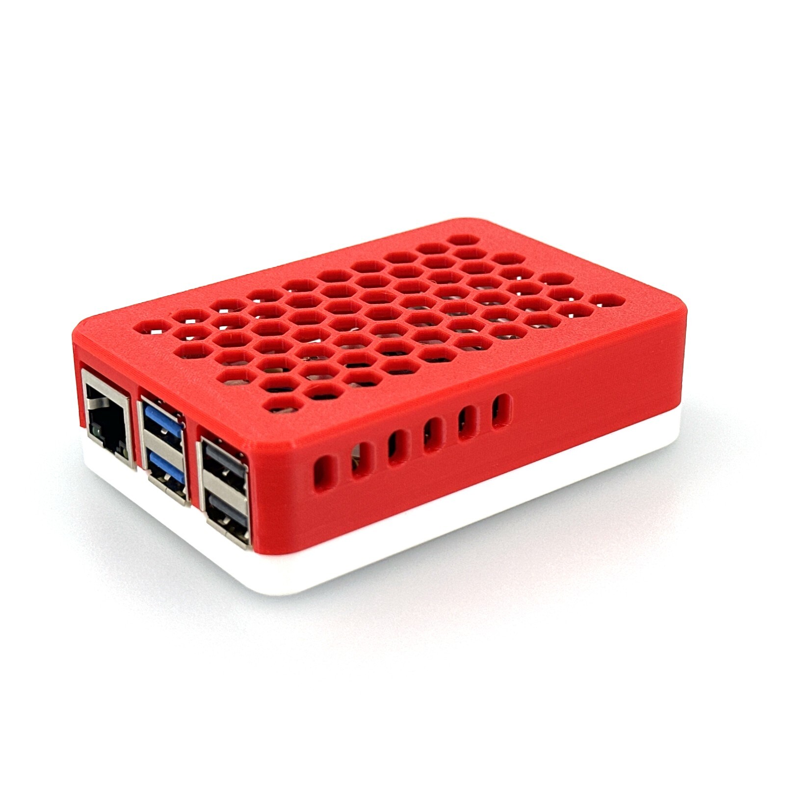 Raspberry Pi 5 Case, Custom 3D Printed with Silicone Bumper Pads, Ventilated