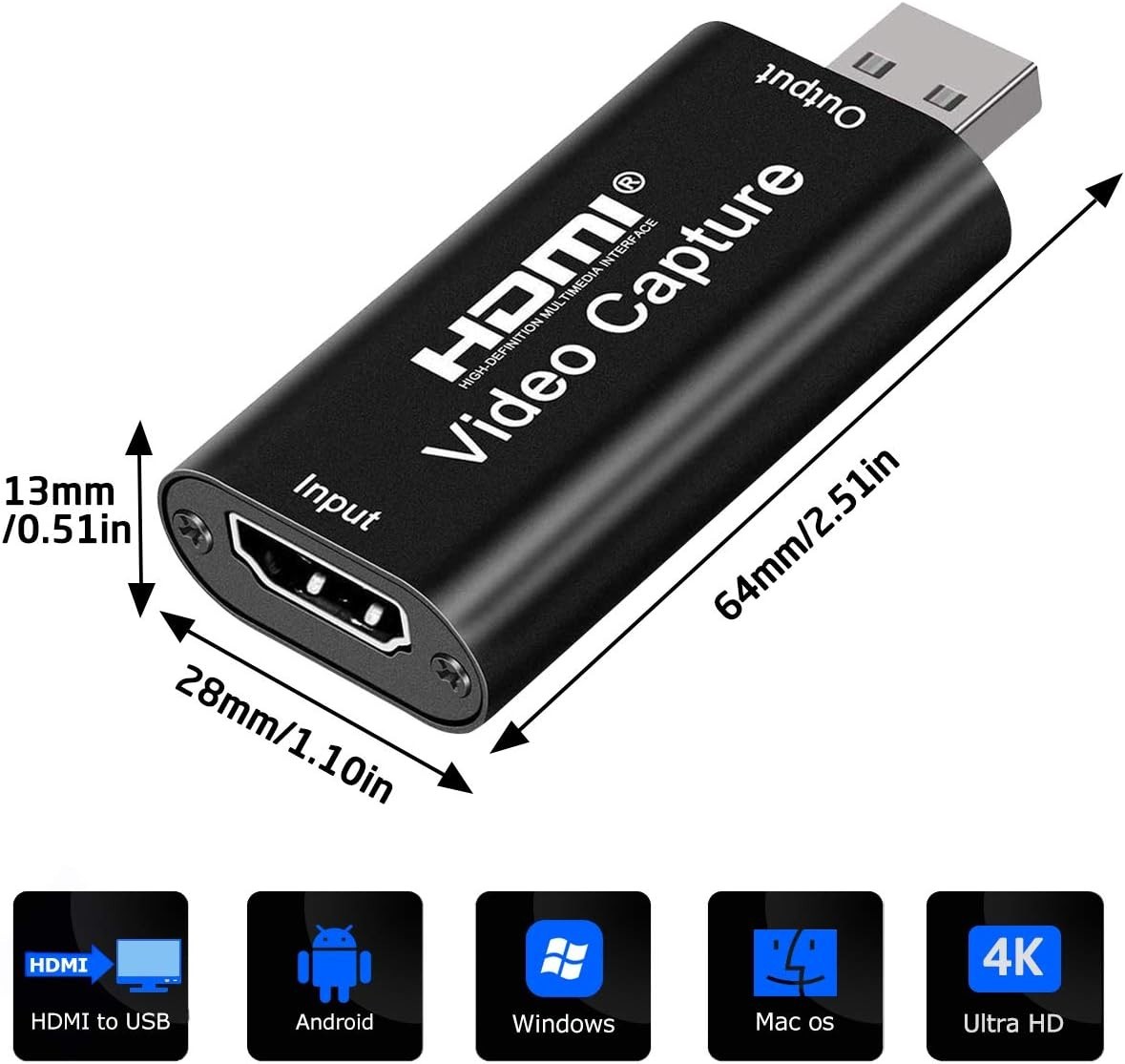 Portable 4K HDMI Capture Card – Easy to Use USB Adapter for Content Creation