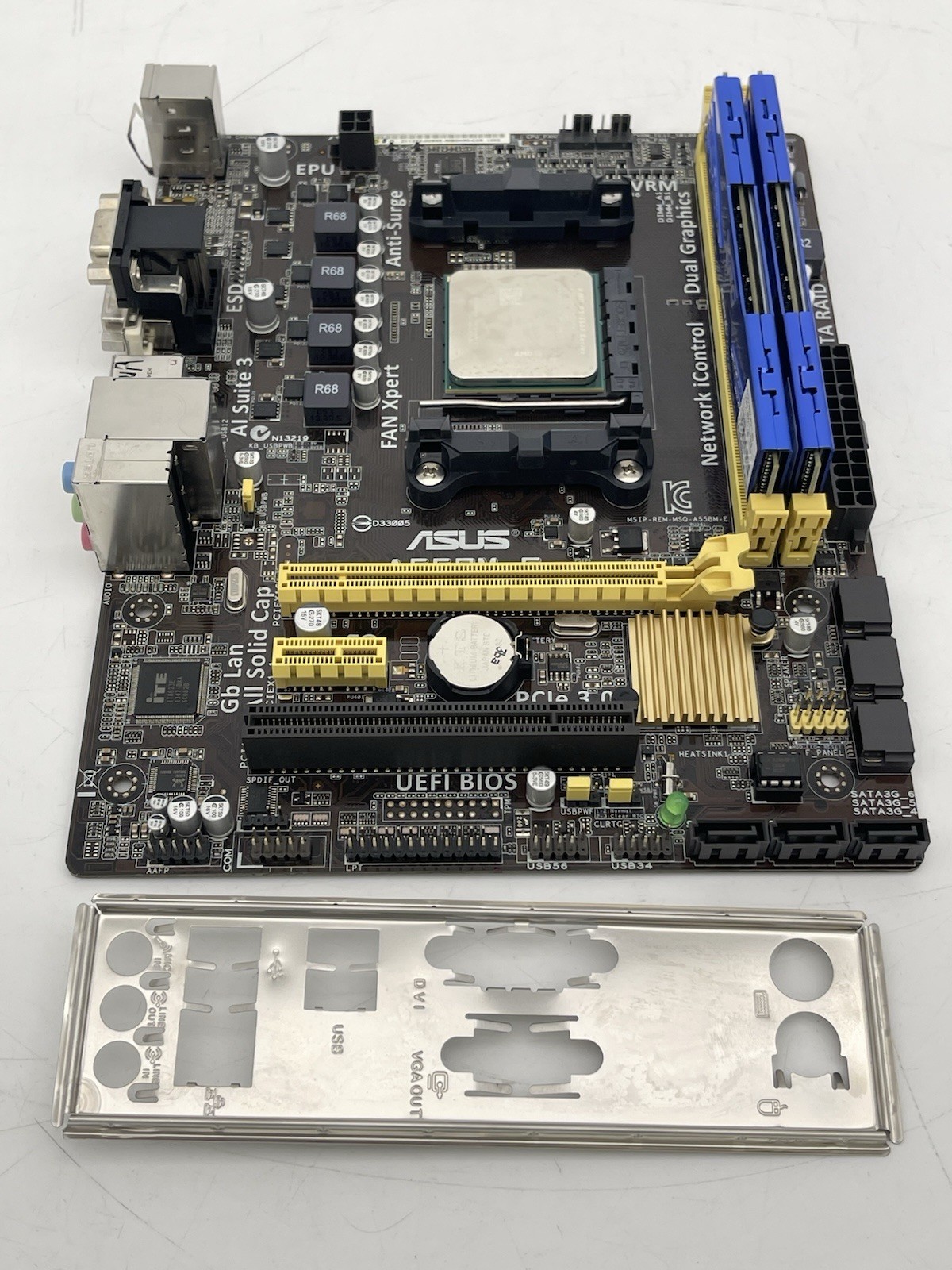 ASUS A55BM-E Motherboard w/ AMD A8-5500 Series 3.2GHz CPU 8GB DDR3 RAM & IO
