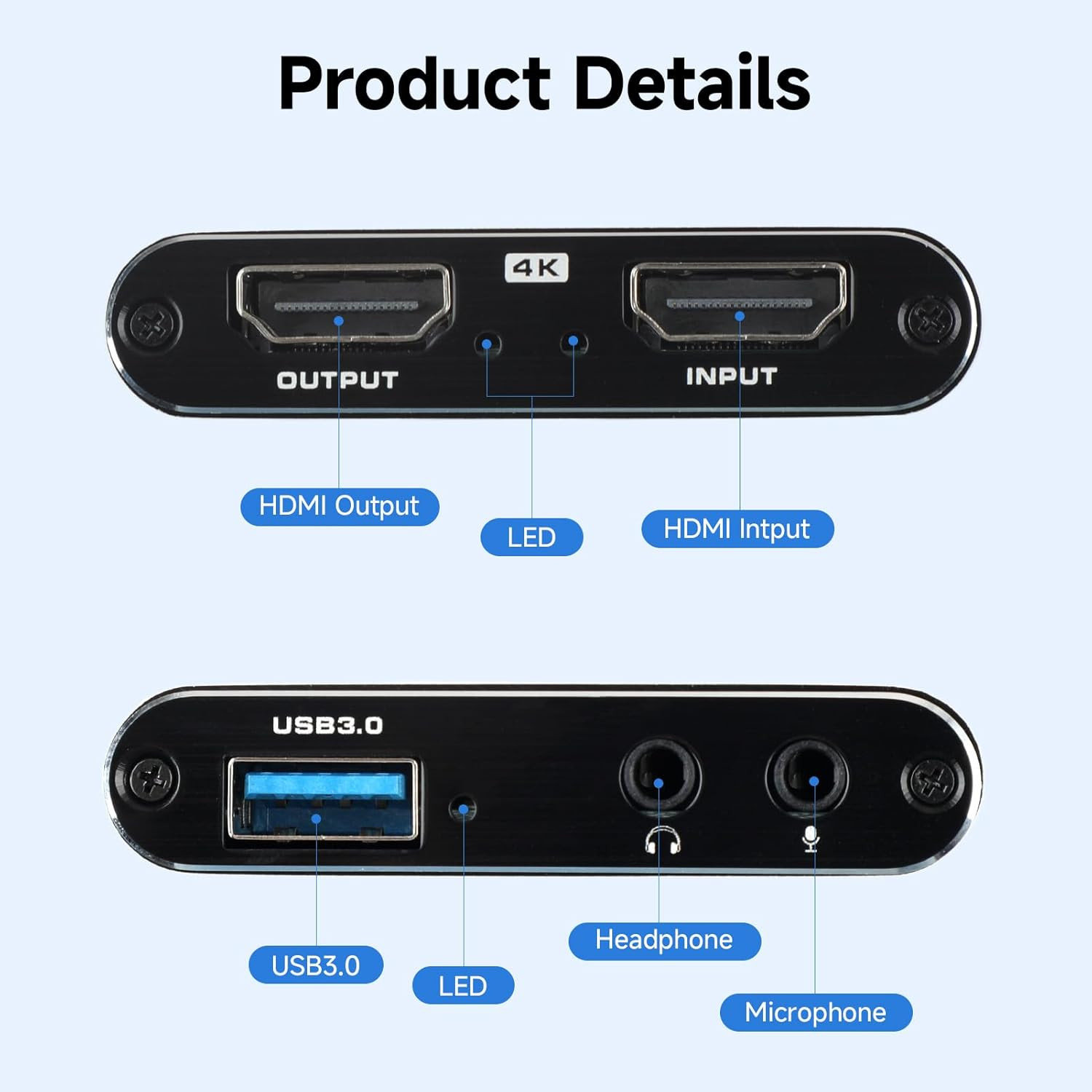 4K Audio Video Capture Card USB 3.0 HDMI Video Capture Device Full LOT Recording