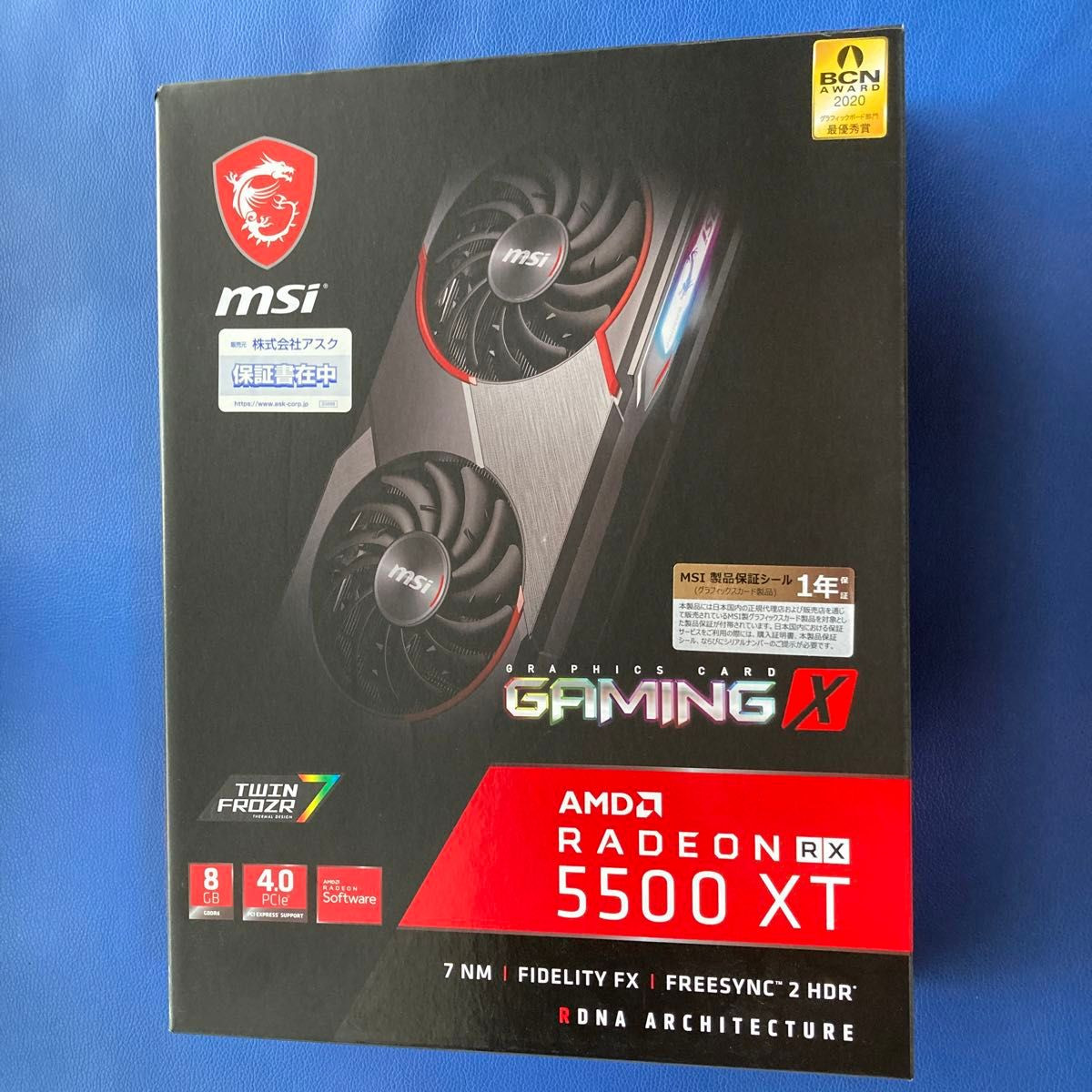 MSI Radeon RX 5500 XT GAMING X 8GB GDDR6 PCIe Graphics Card AMD GPU Japan