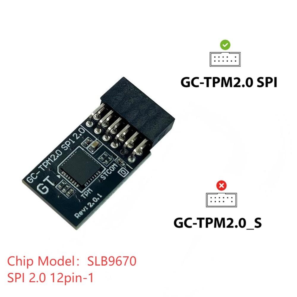 GC-TPM 2.0 (12Pin) SPI Infineon SLB9670 Module for Gigabyte B760M K V2 DDR4