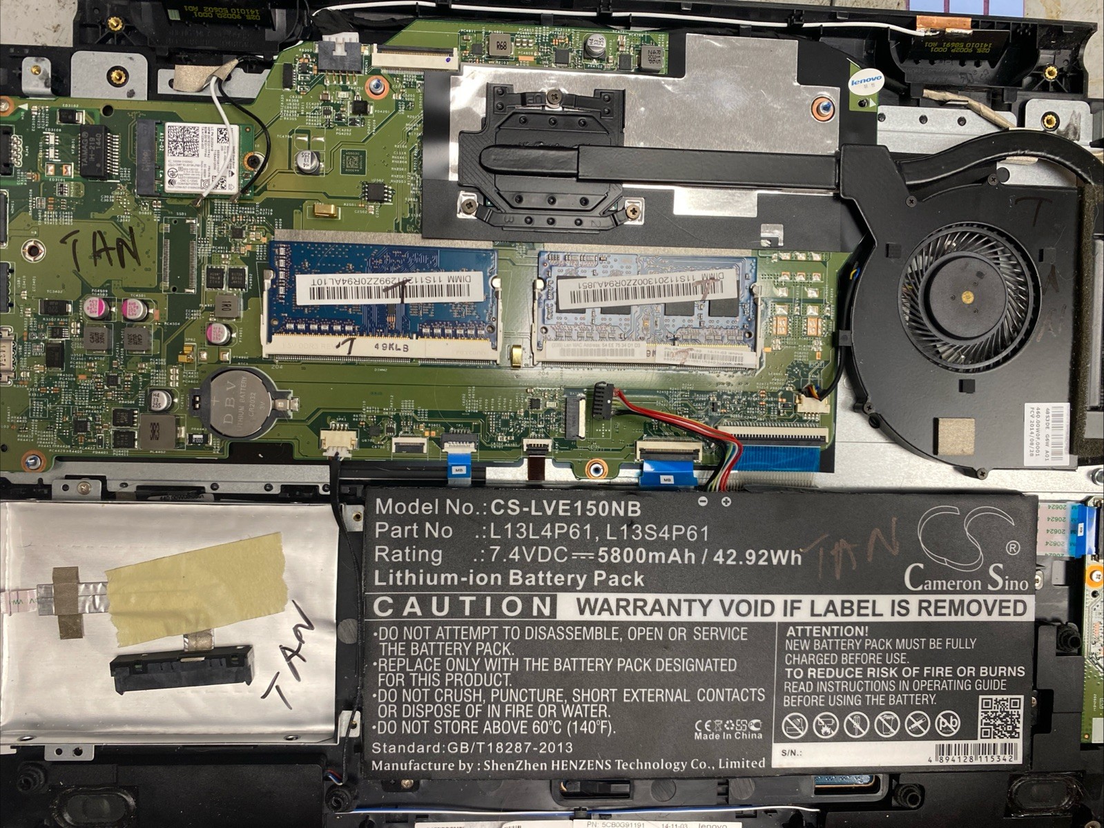 Lenovo Edge 15 Intel Core I5 Uma Motherboard Keyboard Battery 80h1