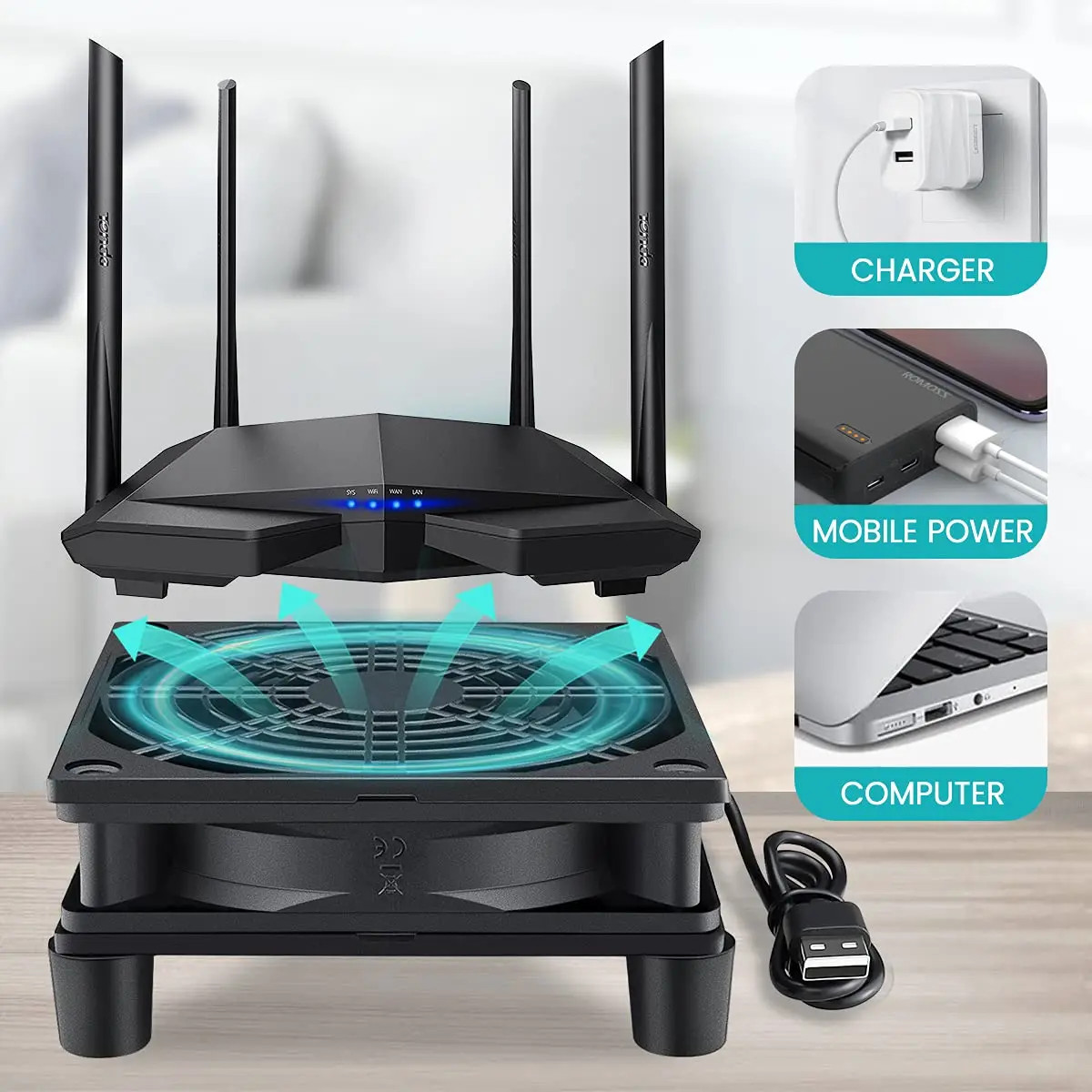 USB Powered Computer PC Case Fan 120Mm 5V Silent Chassis Cooler for Router TV Ca
