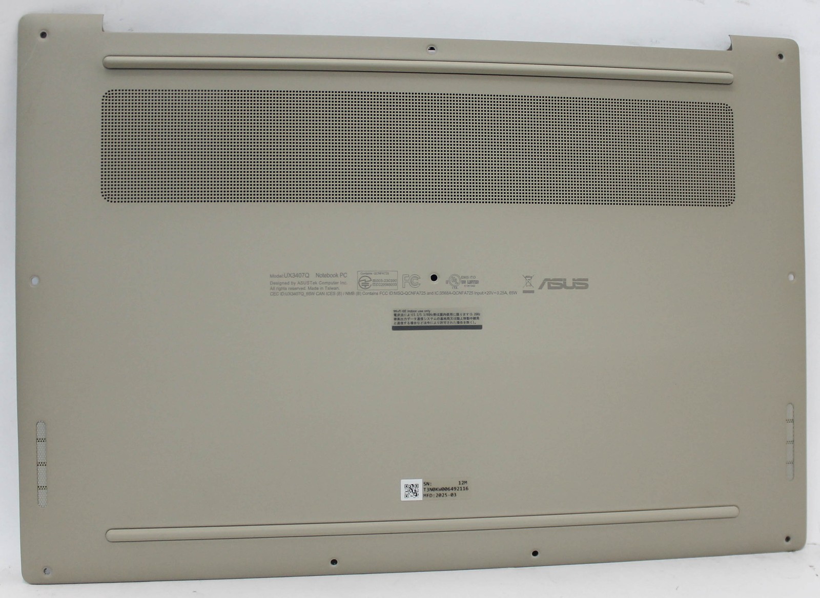 6053B2326901 ASUS Bottom Base Cover Zabriskie Beige ZenBook A14 UX3407QA Grade A