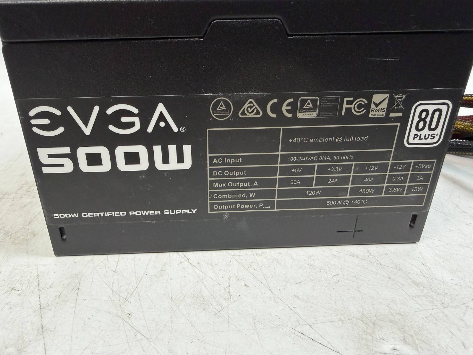 EVGA 100-W1-0500 500 W 20+4-Pin ATX Desktop Power Supply