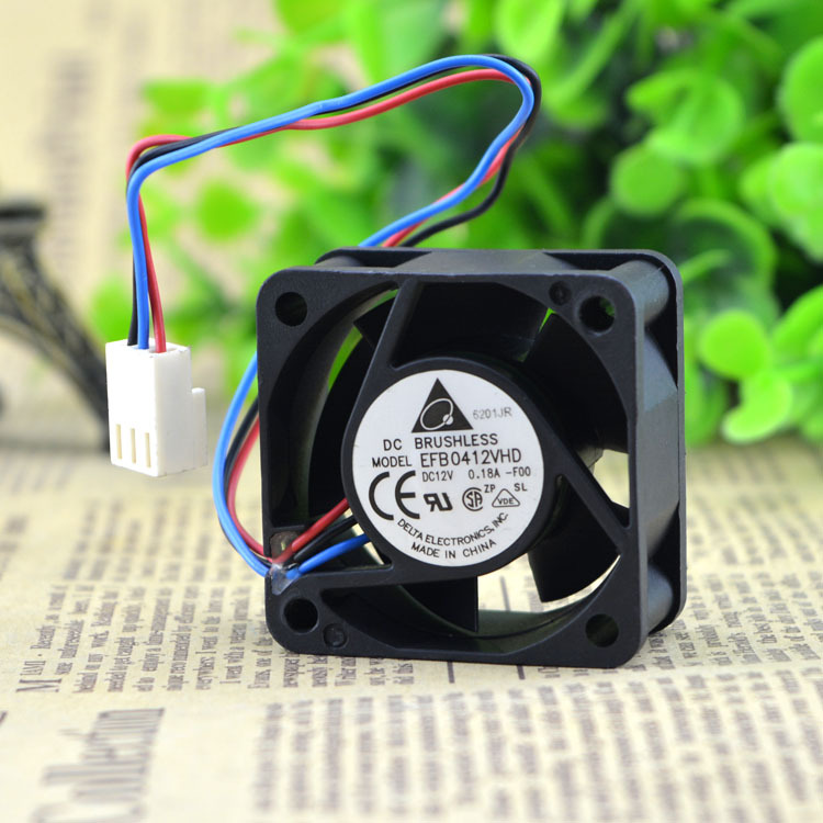 2pcs Delta 4cm server fan 3-wire 40*40*20mm 4cm 12V 0.18A EFB0412VHD cooling fan
