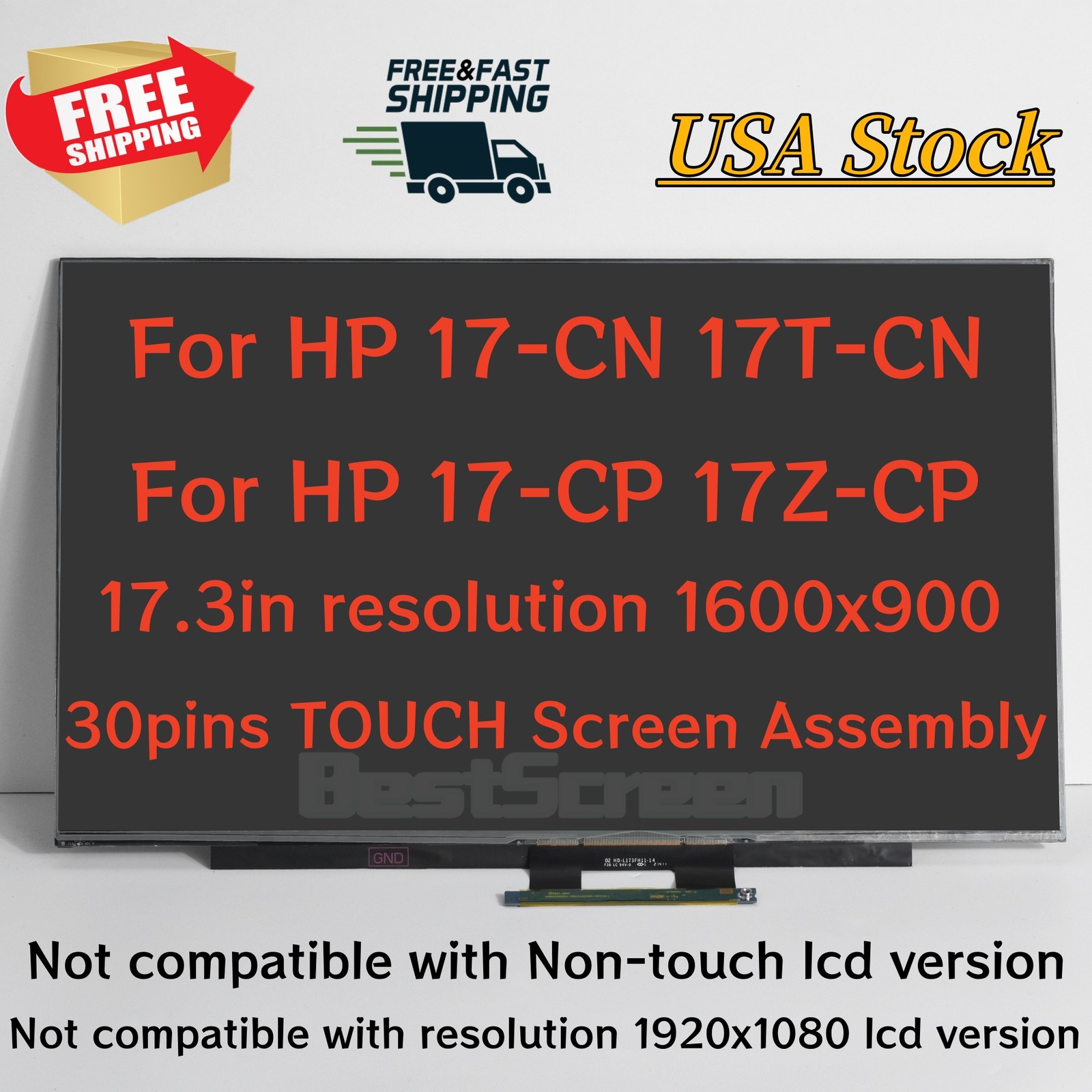 17.3″ HD+ New LCD Screen Touch Assembly M50441-001 N39382-001 for HP 17T-CN300