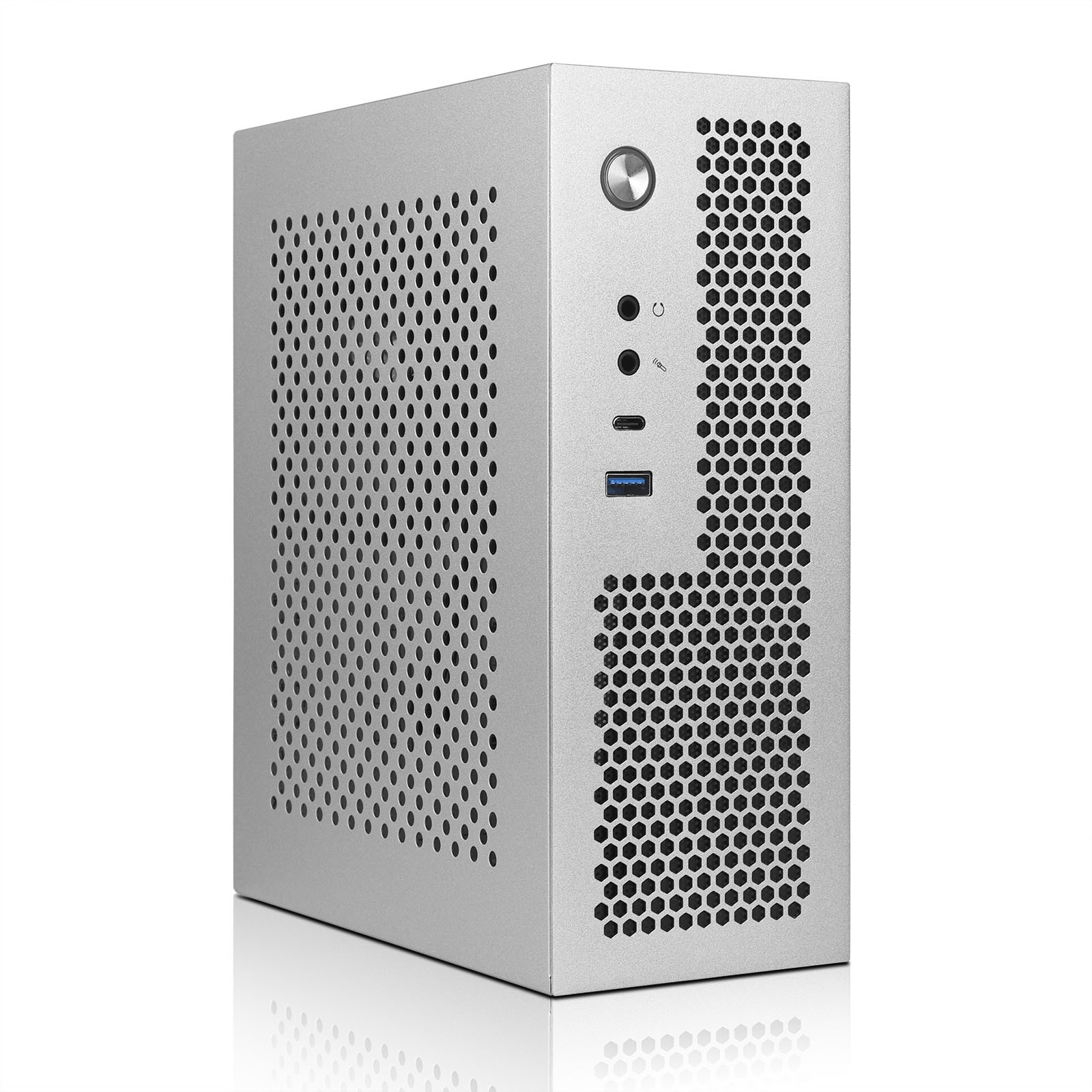 Mini ITX PC Case with 300W Small 1U PUS, Small Form Factor Case, USB 3.0, Type-C