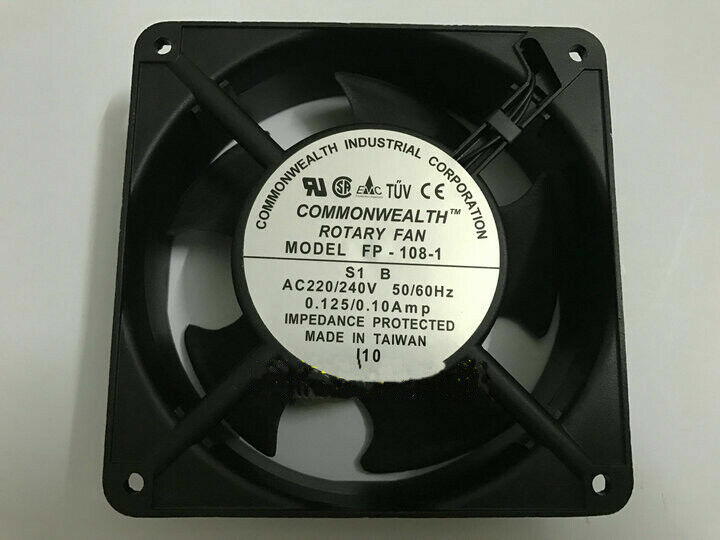 Commonwealth 12038 FP-108-1 S1 B 220/240V 0.125/0.10Amp 12CM AC Cooling Fan