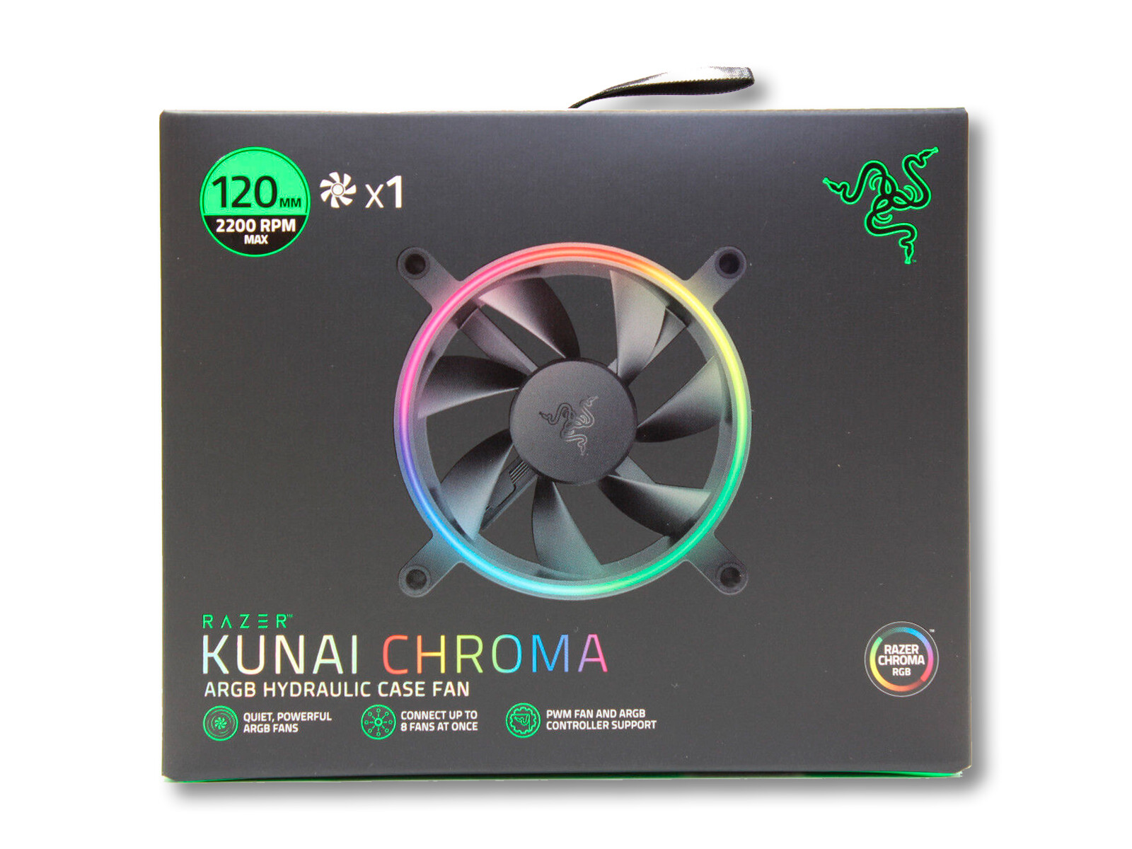 Razer Kunai Chroma 120mm 2200 RPM Max ARGB Led Hydraulic Case PWM Fan (1 Fan)