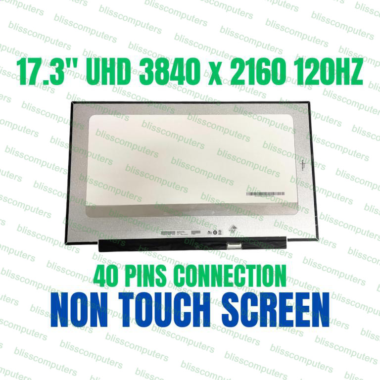 17.3″ 4k 120hz Lcd Screen B173zan06.8 Dell Edp 40 Pin 3840×2160 Uhd