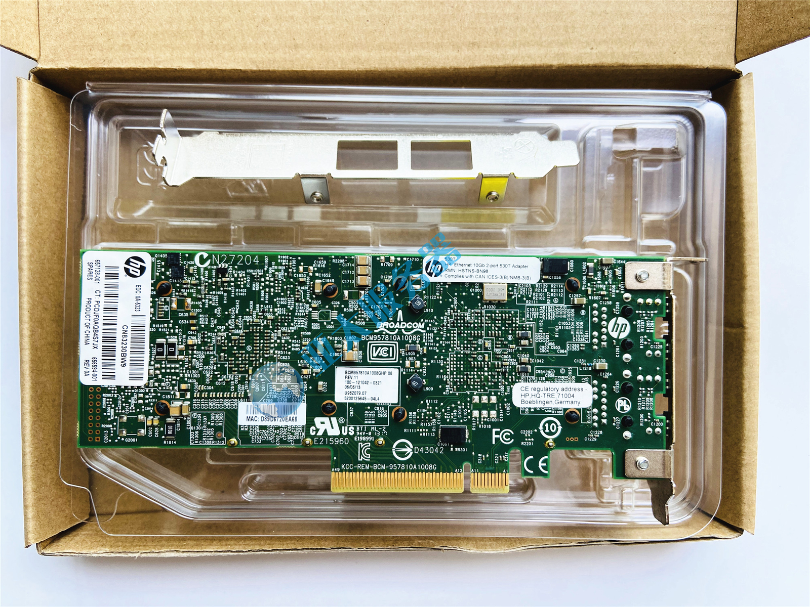 HP 656596-B21 656594-001 10Gb 530T dual-port network card 657128-001 RJ45 PCIEx8