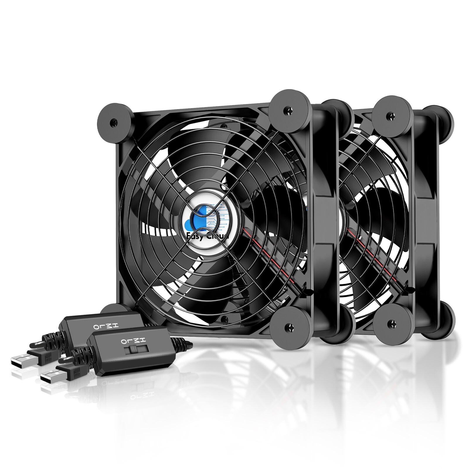 2 Pcs 120mm Small USB Computer Fan 3 Speed Case Fan For PC Cabinet Receiver Xbox