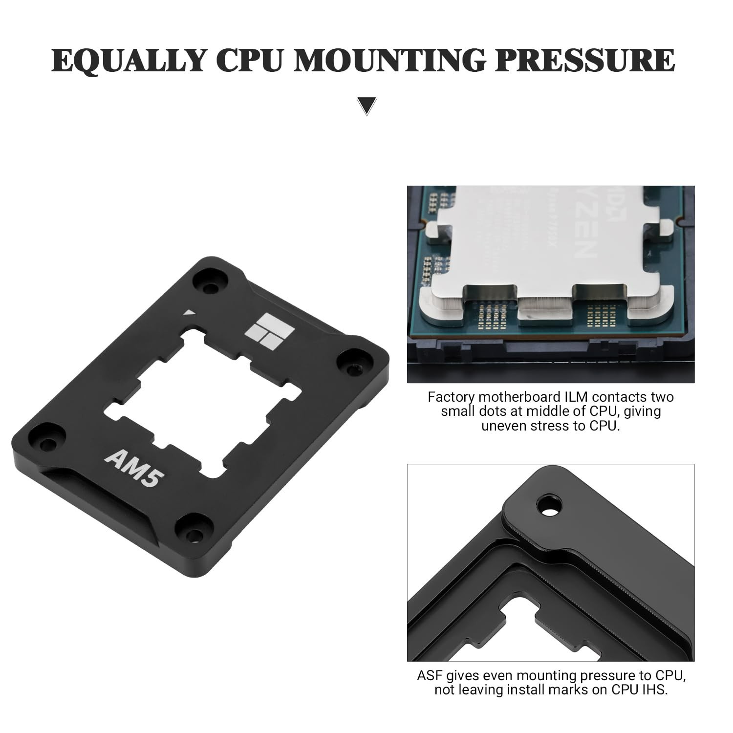 Thermalright ASF Black V2 AM5 CPU Holder, AM5 Anti-Bending Contact Frame, Black