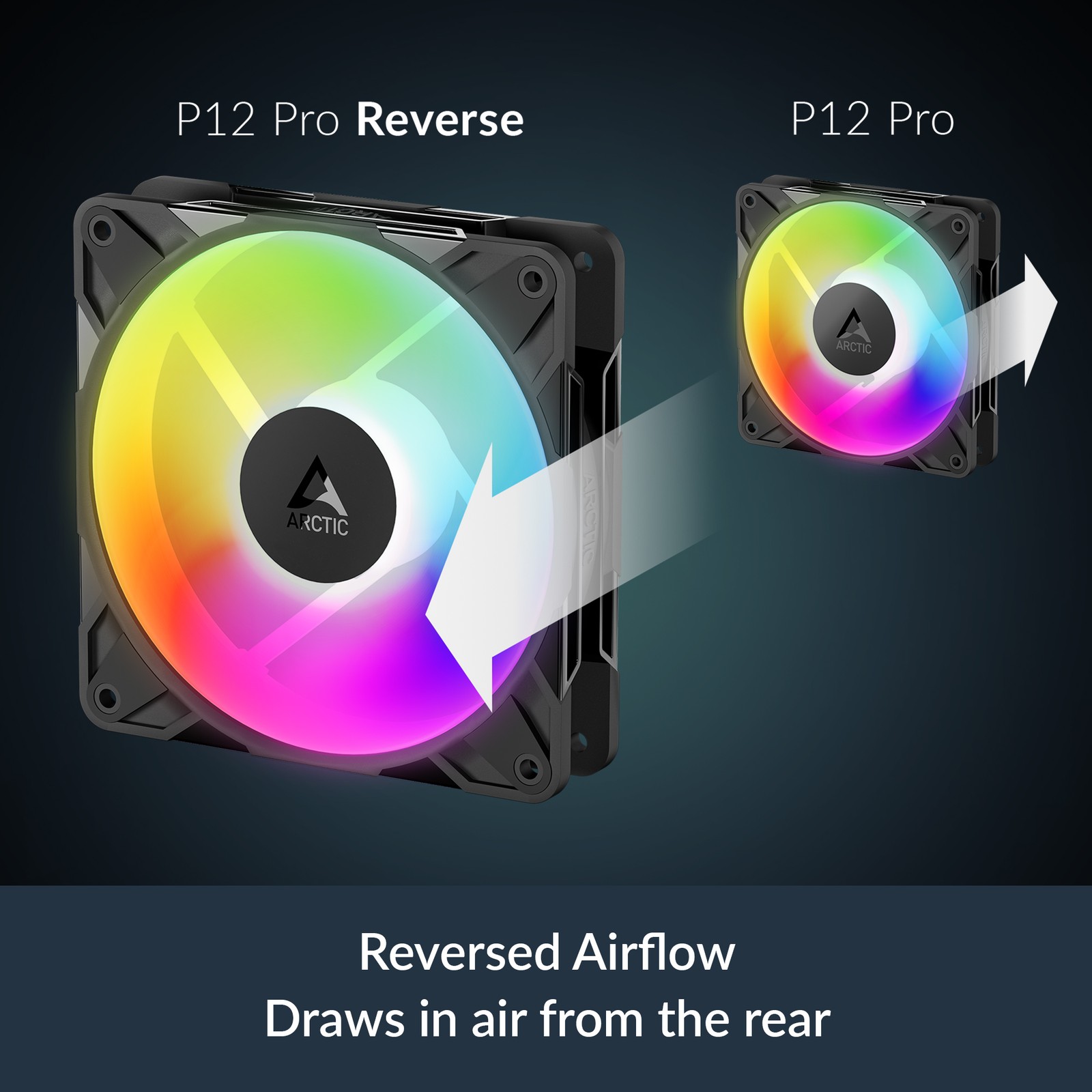 ARCTIC P12 Pro Reverse A-RGB (3 Pack) Fan 120 mm PC Case Flow 12cm