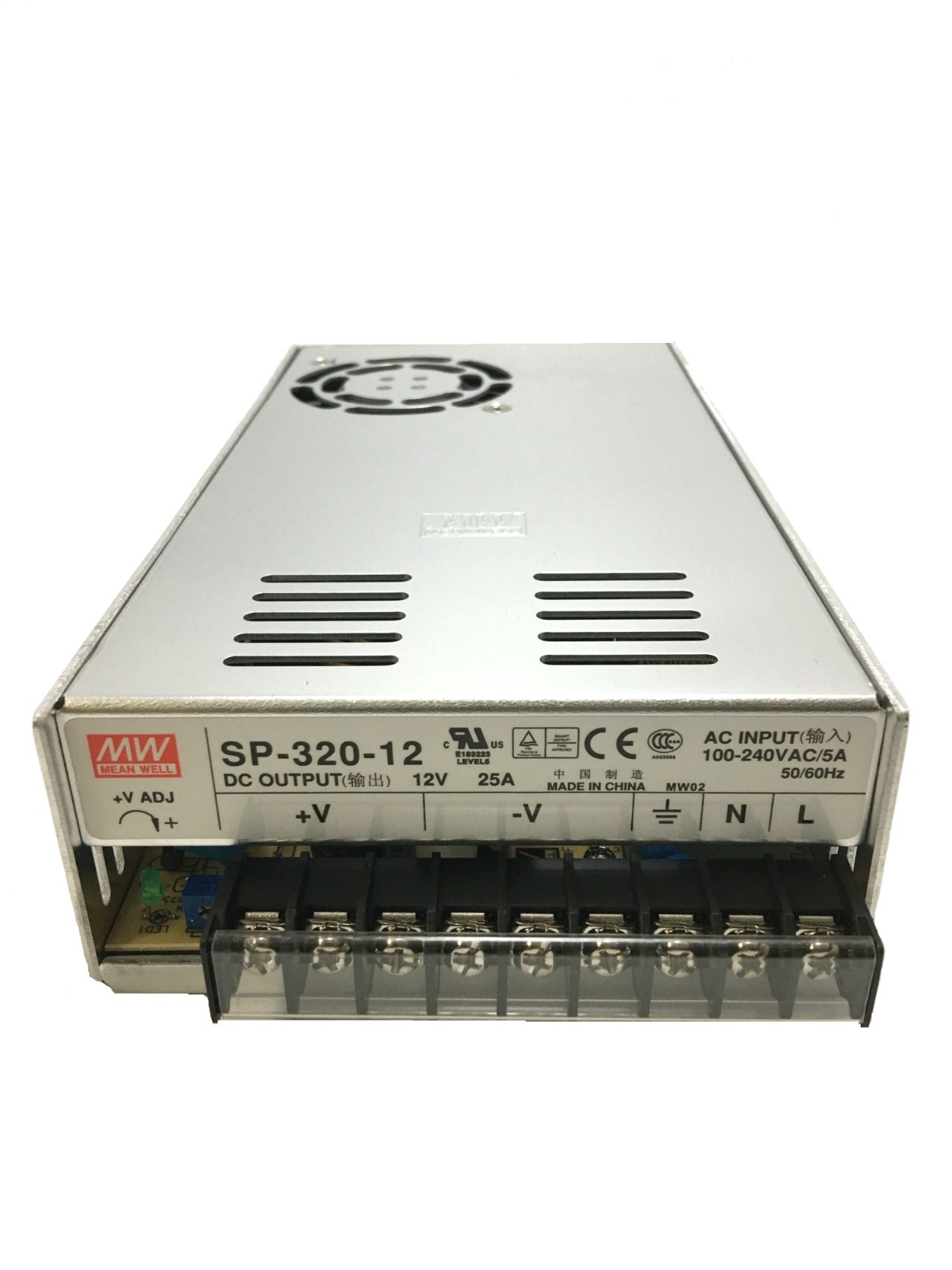 Mean Well Power Supply | Output 12V 25A | Input 100-240VAC/5A | 50/60 Hz