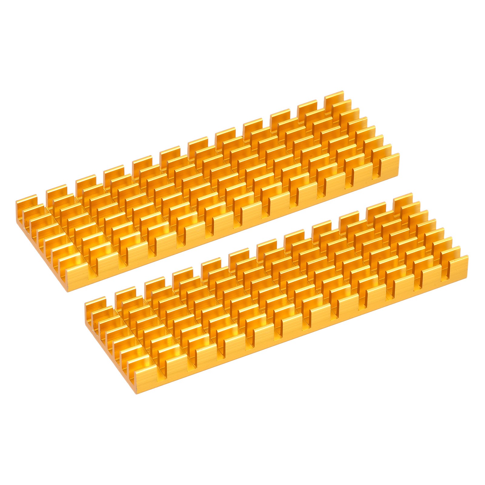2 Pack M.2 SSD Heatsink Cooler with Thermal Pad for PC 70x22x6mm Gold