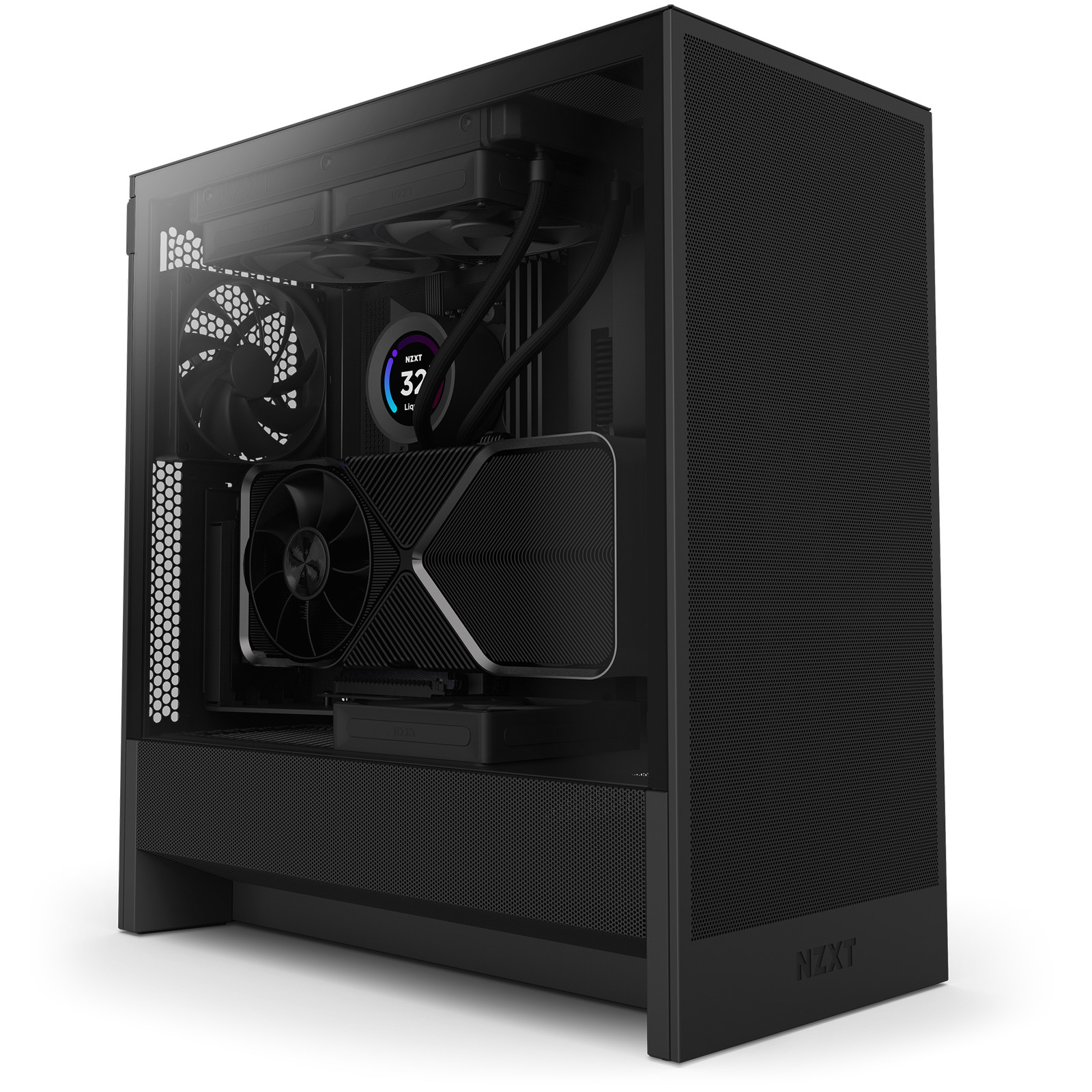 NZXT – H5 Flow 2024 Compact ATX Mid-Tower Airflow PC Case – Black