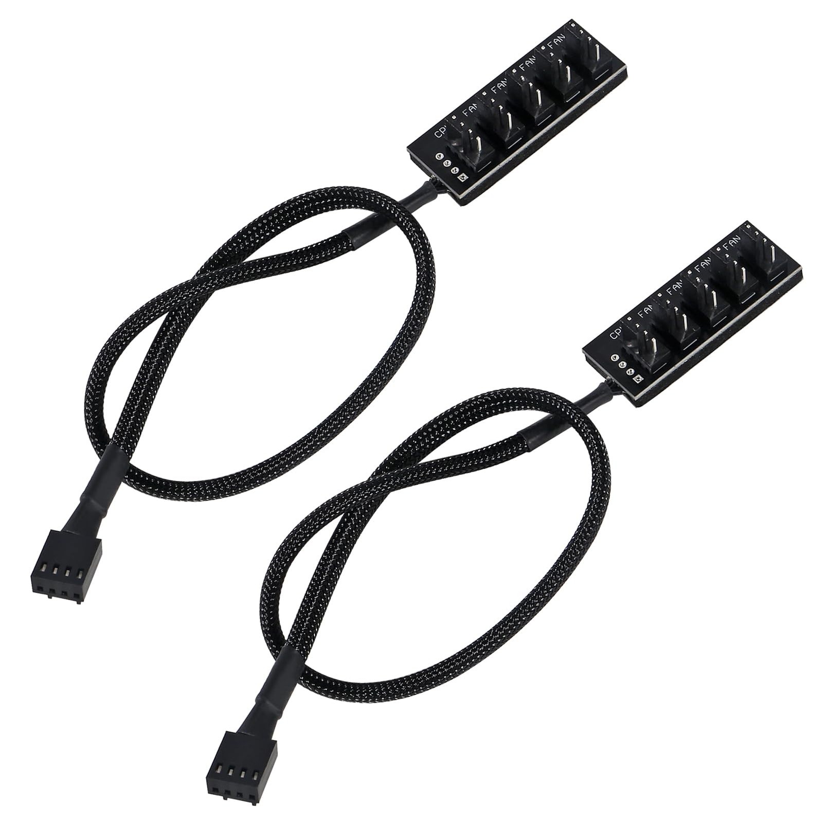 2-Pack 4-Pin PWM Fan Hub – 1 to 5 Way Splitter Power Supply Cable for PC Moth…