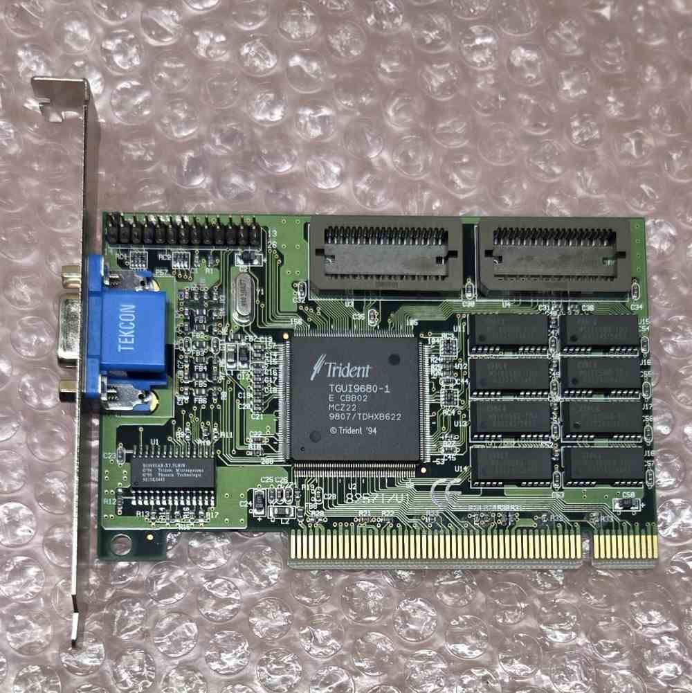 Working 1998 Jaton TV57 Trident TGUI9680 PCI graphics card, 1MB RAM, made in USA