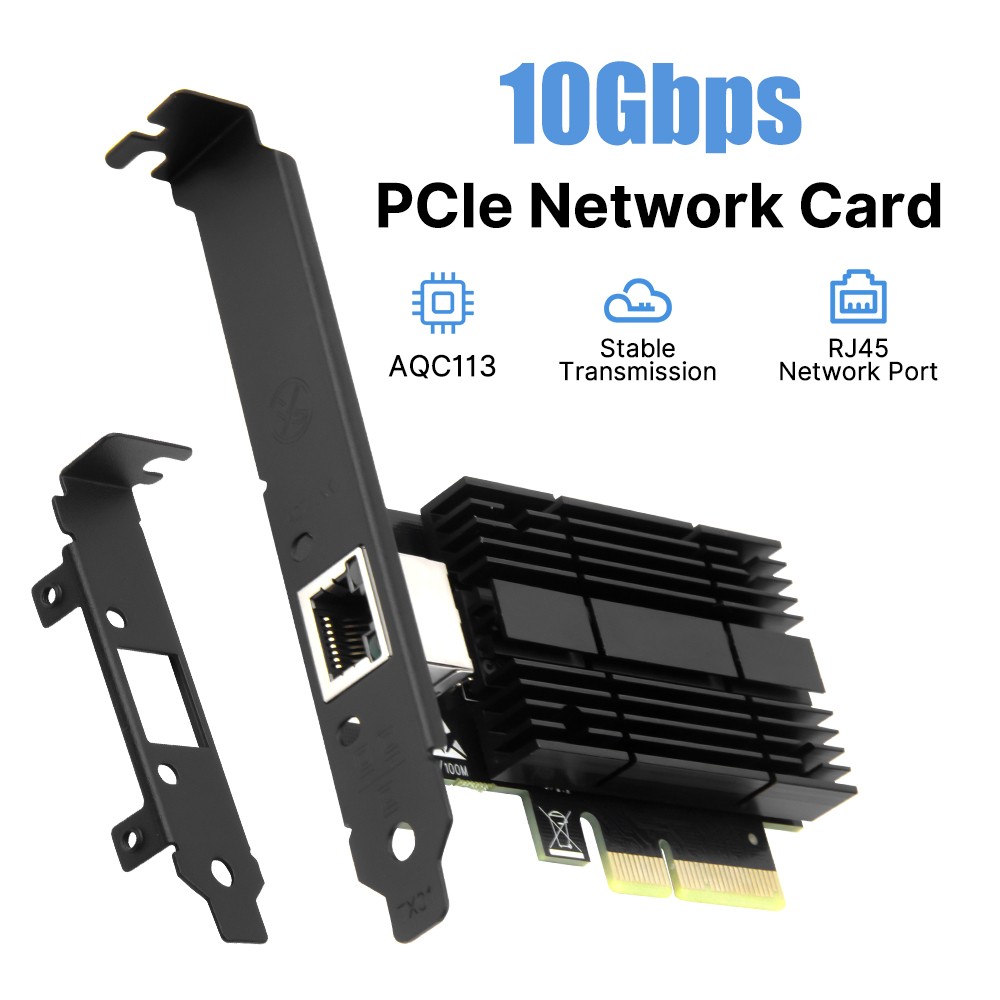 10G PCIe Network Adapter Marvell AQC113 RJ45 PCIe 3.0 x4 NIC for NAS Desktop PC