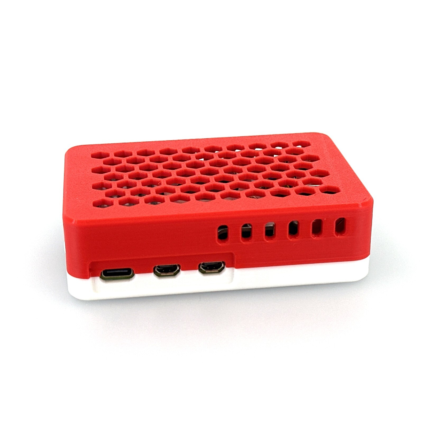 Raspberry Pi 5 Case, Custom 3D Printed with Silicone Bumper Pads, Ventilated