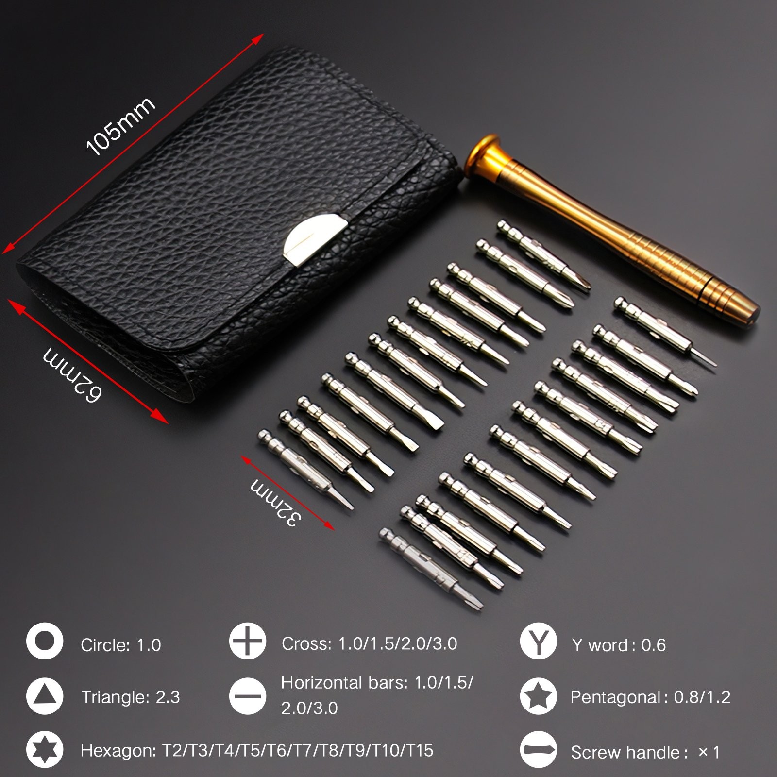 For Macbook Air, Macbook Pro Repair Tool Kit 1.2mm Portable Screwdriver 25X/Set