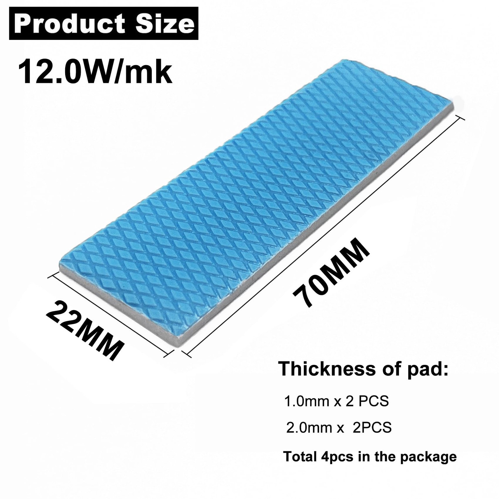 4 Pack m.2 Thermal Pad, 70x22mm 1mm 2mm Highly Efficient Thermal Conductivity…