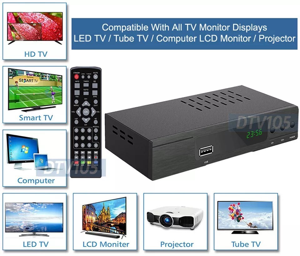 Digital Aerial TV Tuner Box With Digital Medial Player Timer Electronic TV Guide