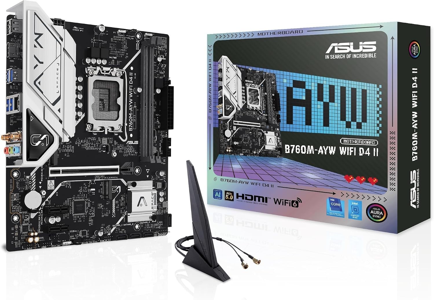 MicroATX B760M-AYW Motherboard for Intel 12/13/14th Gen CPUs – 2x M.2 Slots