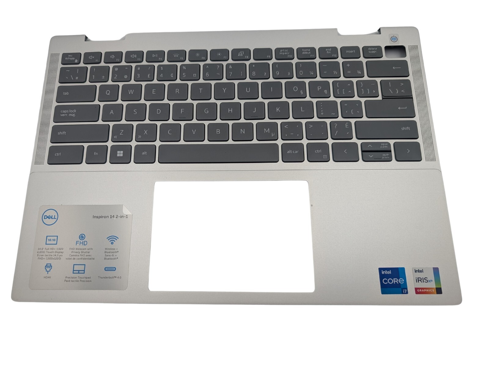 OEM Dell Inspiron 7430 7435 2In1 Palmrest W/ Backlit Keyboard French CA – MF0F1