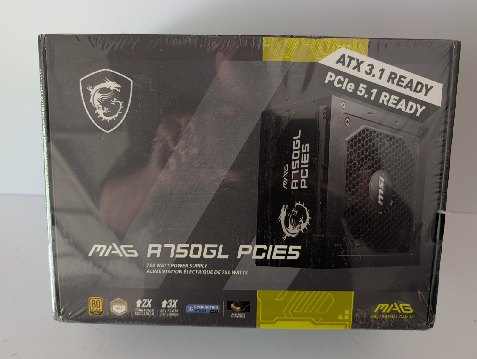 MSI MAG A750GL PCIE5 750W PSU 80+ Gold Fully Modular ATX 3.1 Ready