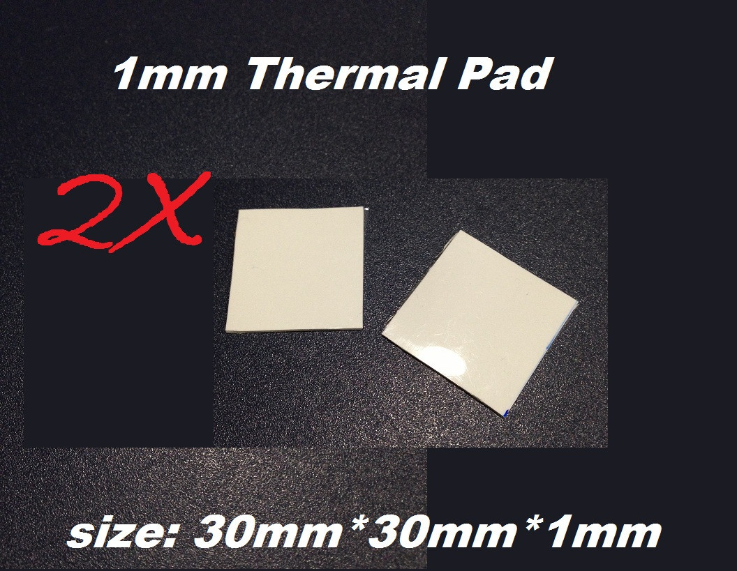 2x 1mm Thermal Conductive Compound Pad Heatsink Chip CPU GPU 30mm*30mm*1mm/pcs