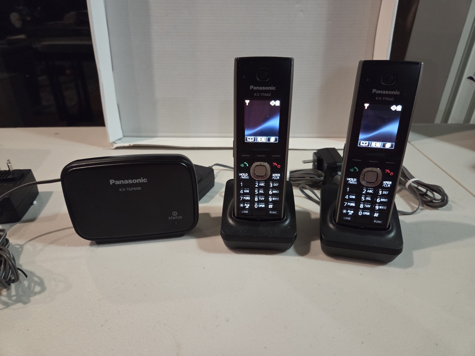 Panasonic Phones (2) KX TPA60 Cordless Handsets With KX-TGP600 SIP Base Unit