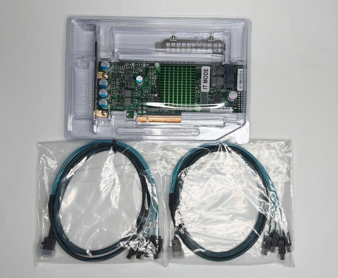 Supermicro 9300-8I 12Gbps HBA IT Mode ZFS FreeNAS unRAID + w/ 2*8643 SATA Cables