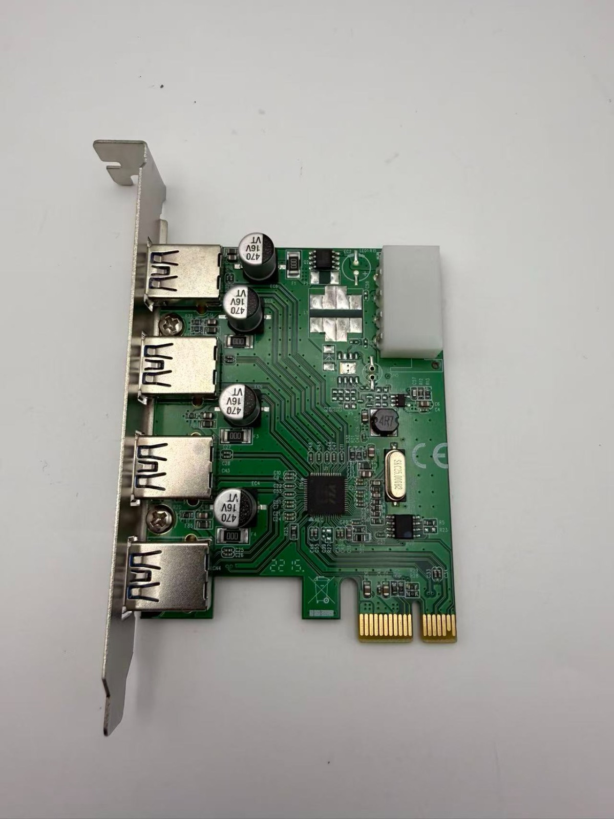 PCIe x1 4-Port USB 3.0 Expansion Card Adapter w/ Molex Power – Tested