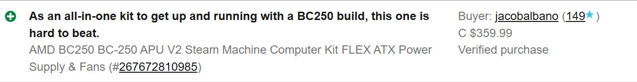 AMD BC250 BC-250 APU V2 Steam Machine Computer Kit FLEX ATX Power Supply & Fans