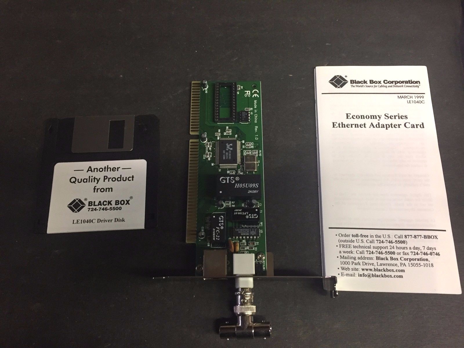 Black Box LE1040C 10-Mbps ISA Card ECONOMY SERIES ETHERNET CARD