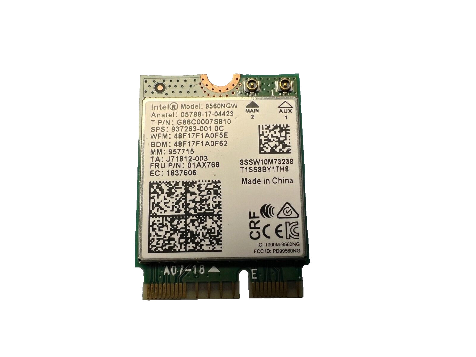 Lot of 10 Intel Dual Band AC 9560 9560NGW M.2 Wireless Card Wifi