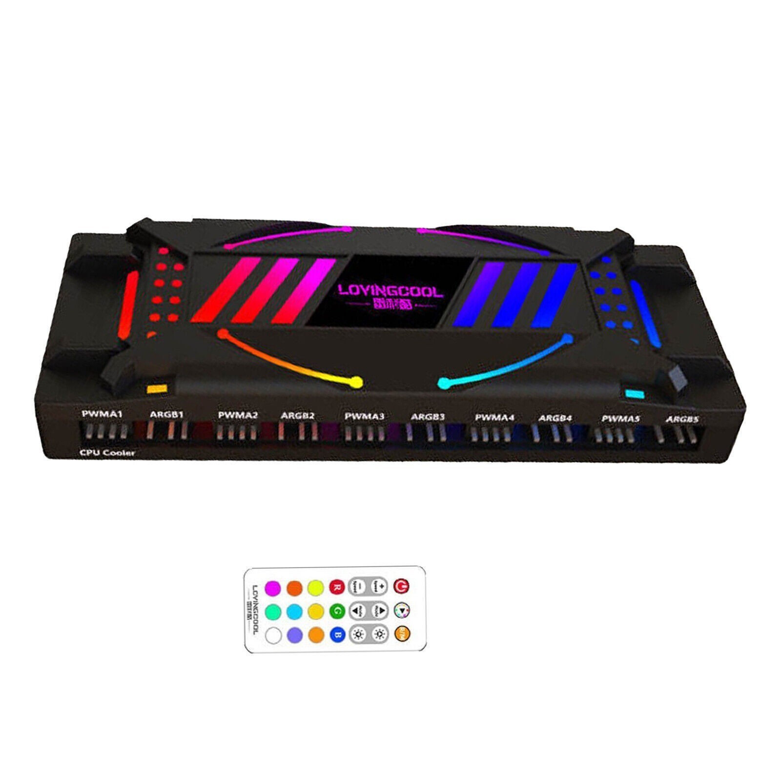 ForPC Fan PWM Hub Splitter 12 Port RGB ARGB Strip Controller with Remote Control