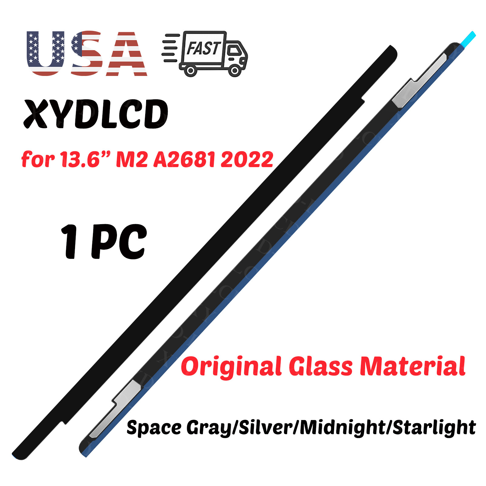 LCD Screen Display Front Bezel Logo Cover for MacBook Air M2 13.6in A2681 2022