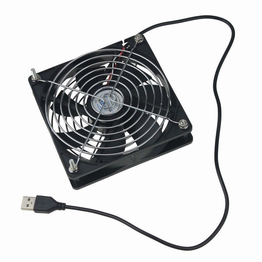 Multipurpose Quiet 120mm USB Fan for Receiver DVR PlayStation Xbox PC With GRILL