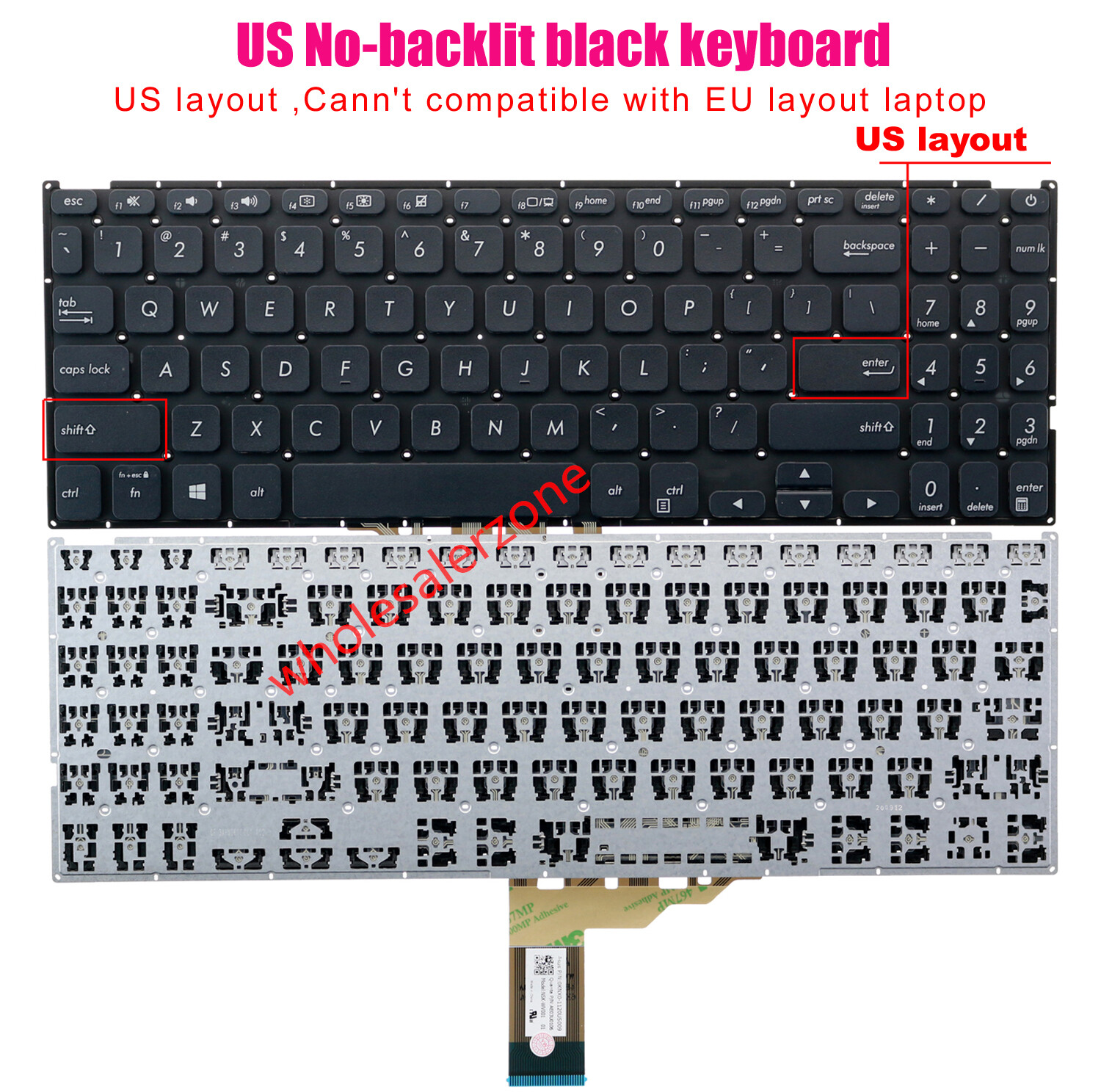 New US Keyboard for Asus Vivobook X512 X512FA V5000F V5000 F512 F512D S512 S512F