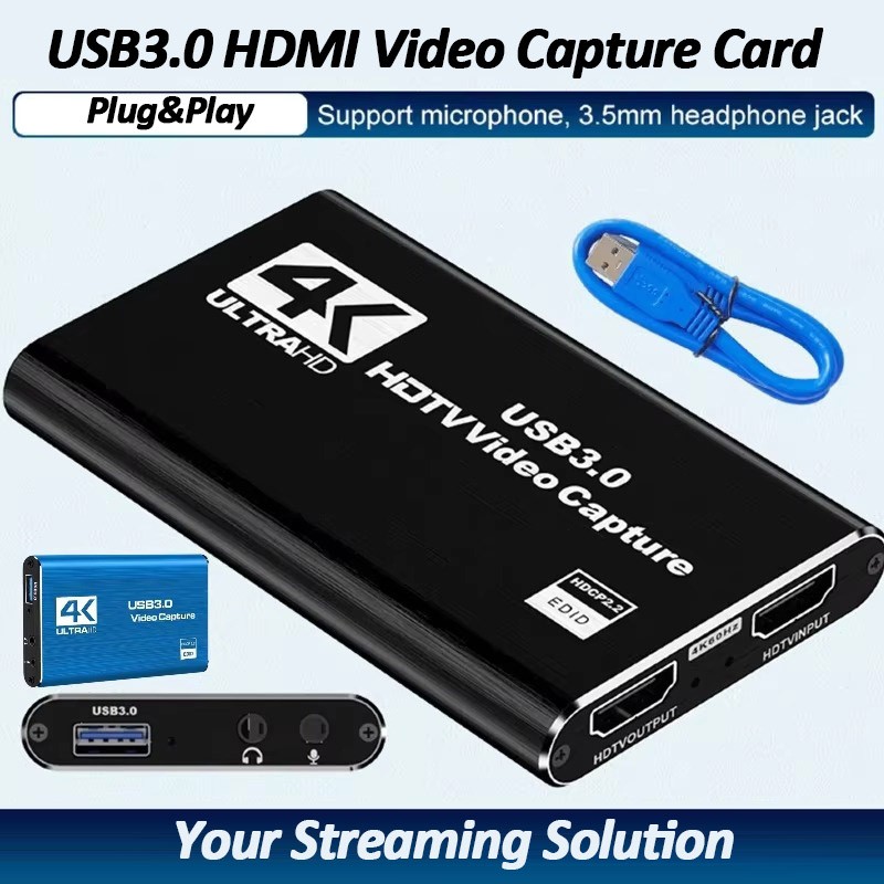 HDMI&USB3.0 Video Capture Card for Live Streaming Game Record Consoles/TVs/PCs