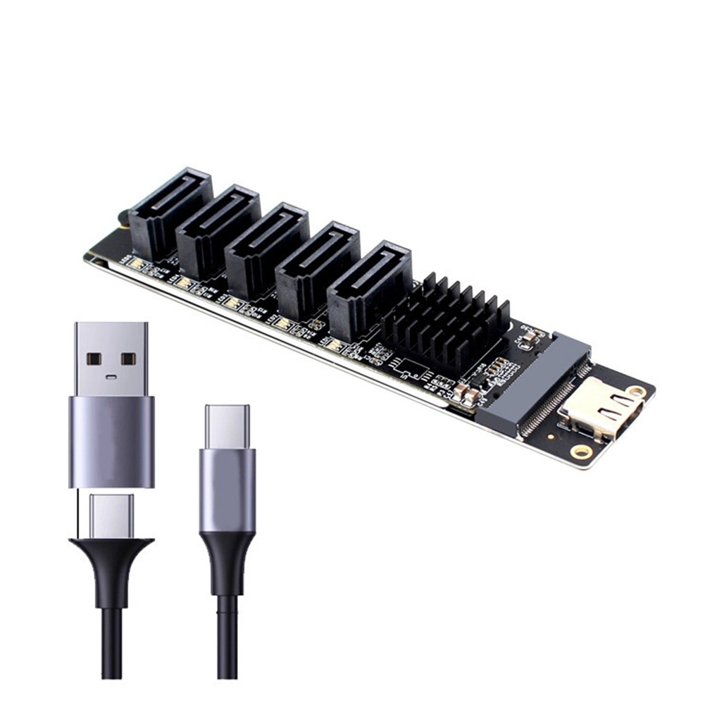 TYPE-C to SATA3.0 5 Ports Adapter Converter Card 6Gbps USB10G JM575+JMS5806933