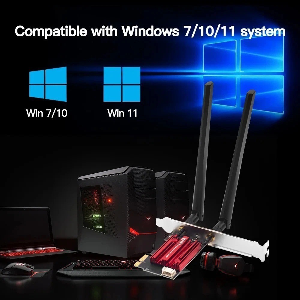 AC1200 WiFi 5 PCIE WiFi Adapter Wireless Network Card