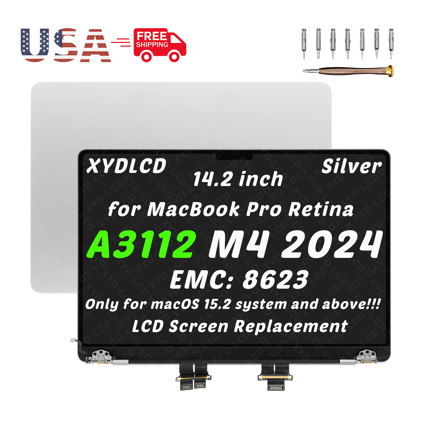 Original for Macbook Pro A3112 EMC 8623 LCD Screen Assembly Silver Space Black